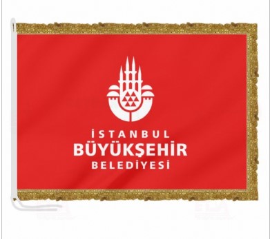 Saten  Makam  Bayrağı özel logolu