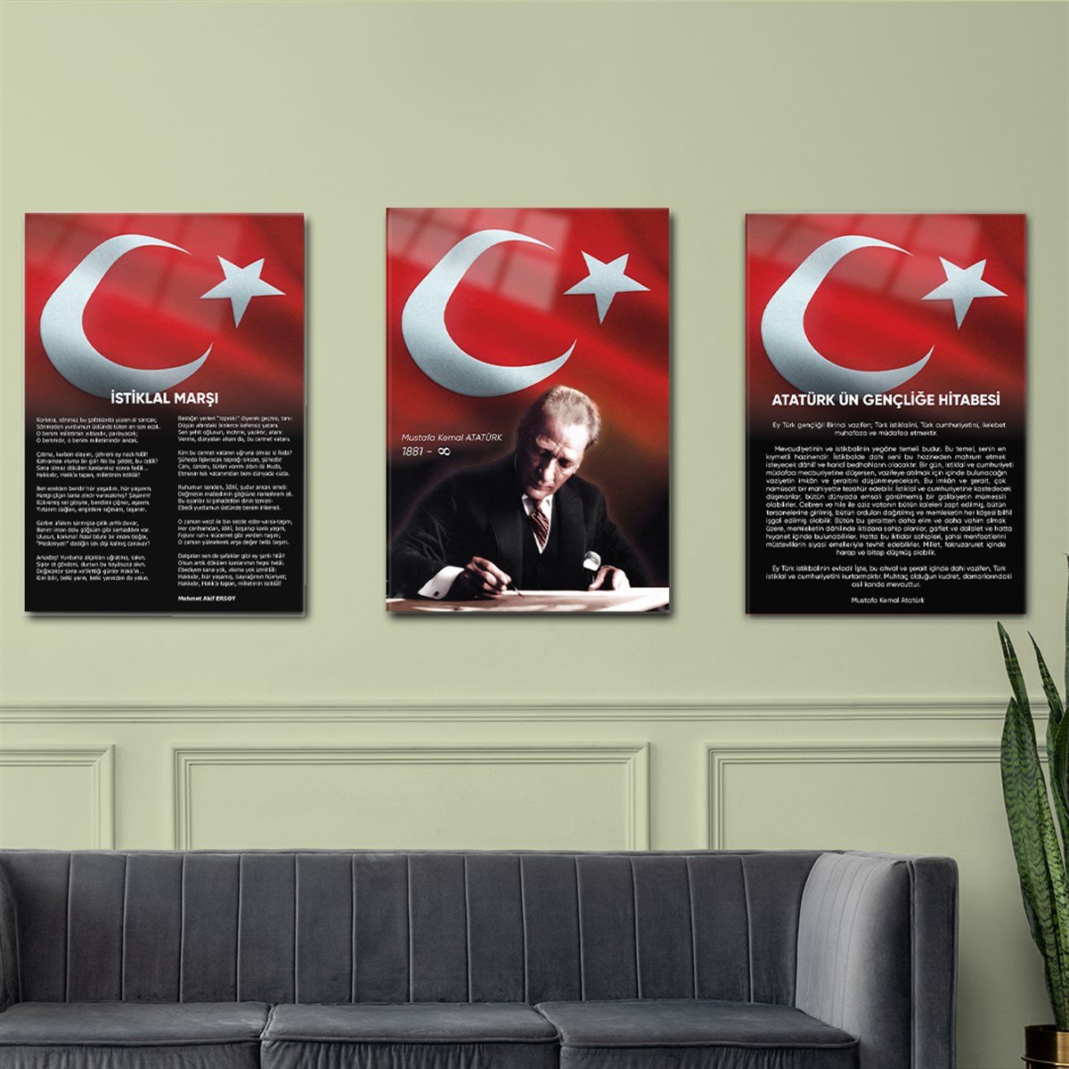 ATATÜRK 3'LÜ SET 70x100cm